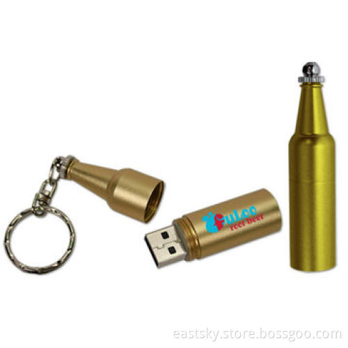 Metal Bottle Style USB Flash Drive with Built-in Password Protection, Supports Plug-and-play